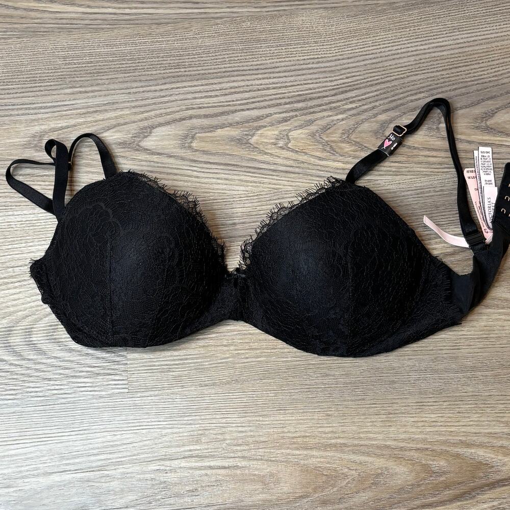 Victoria's Secret Dream Angels Push-Up Lace Bra Black 34D